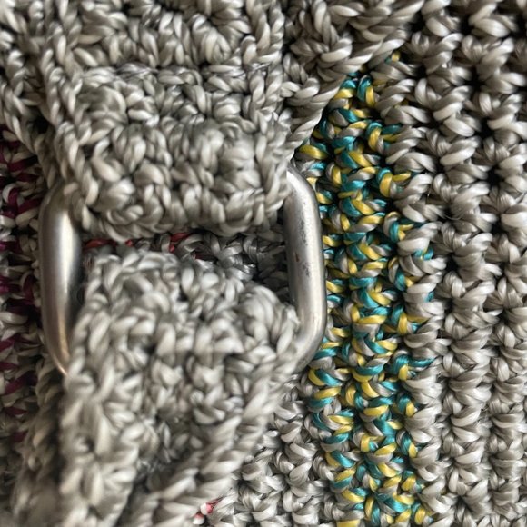 The Sak Bag Mutlicolor Stripe Woven Crochet Shoulder Bag Zip Closure Purse Bag - Picture 9 of 12